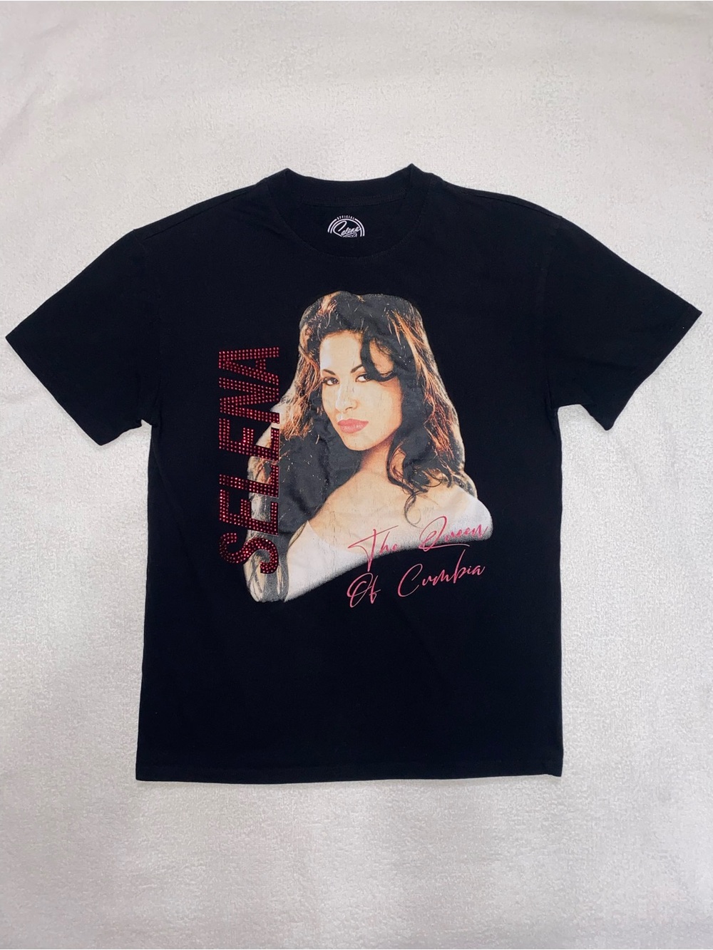 Selena Black Graphic Short Sleeve Tee